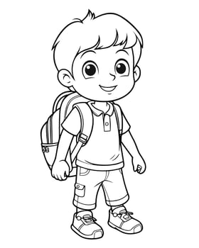 kid ready for school vector