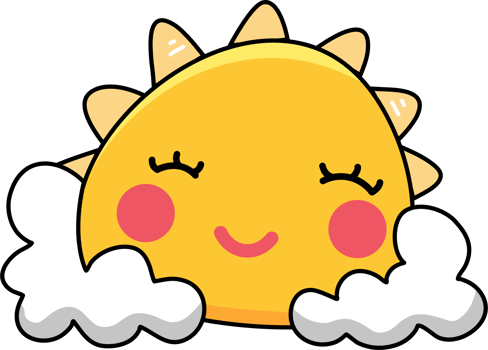 Cute sun cartoon doodle element png