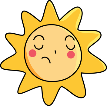 Cute sun cartoon doodle element png