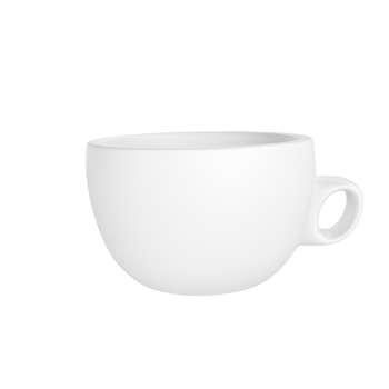 3d photo realistic white cup icon mockup rendering. Design Template for Mock Up. ceramic clean white mug with a matte effect isolated transparent png