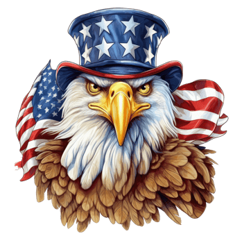eagle in front of an american flag . png