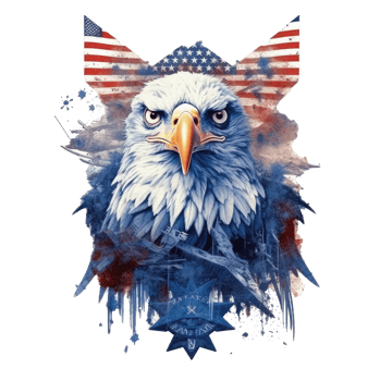 eagle in front of an american flag . png