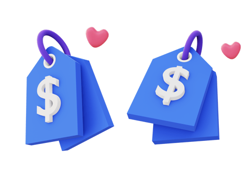 3d illustration icon of blue price tag shopping png