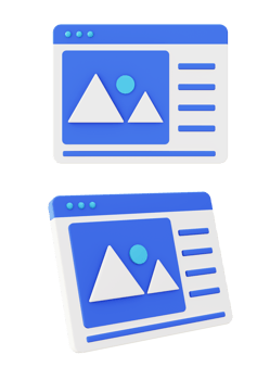 3d illustration icon of blue picture photo image png