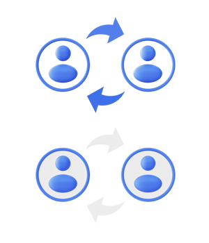 3d illustration icon of blue people relationship png