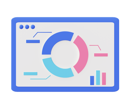 3d illustration icon of blue pie chart statistic png