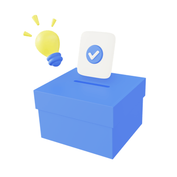 3d illustration icon of blue idea creative box png
