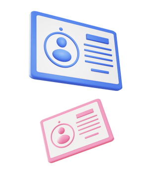 3d illustration icon of blue personal ID card png