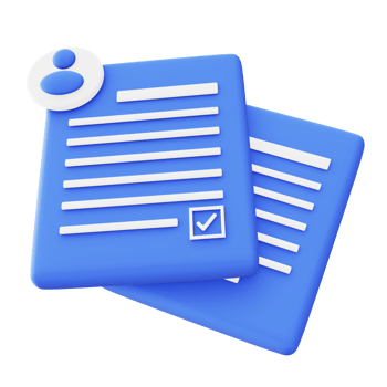 3d illustration icon of blue business document file png