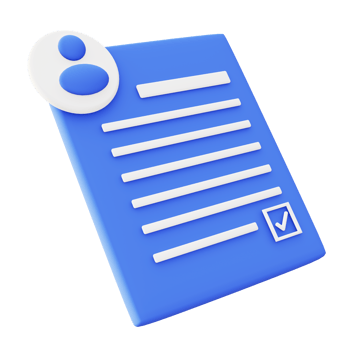 3d illustration icon of blue personal business document file png