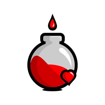 vector design of container, blood bag, droplet, blood donation vector