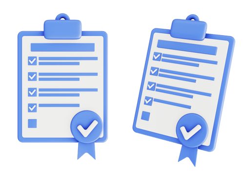 3d illustration icon of blue checkbox or Checklist board png