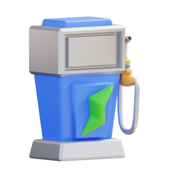 3d illustration electric car fueling station png