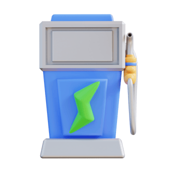 3d illustration electric car fueling station png