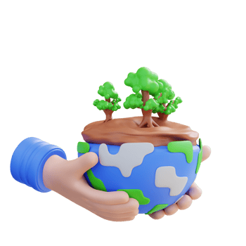 3d illustration hand holding tropical green forest png