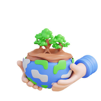 3d illustration hand holding tropical green forest png
