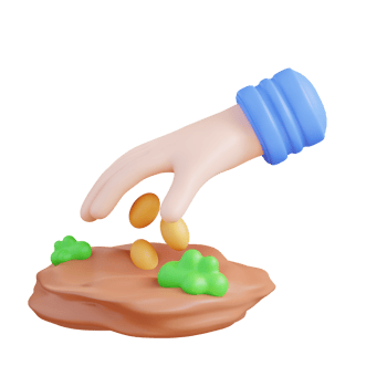 3d illustration hand show planting seeds png