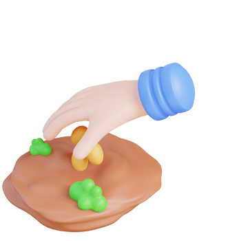 3d illustration hand show planting seeds png