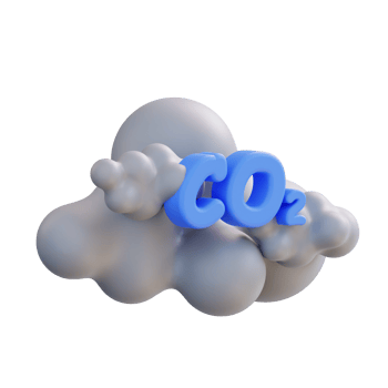3d illustration of a cloud with carbon dioxide png