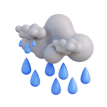 3d illustration of a cloud with rain png