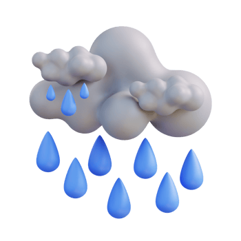 3d illustration of a cloud with rain png