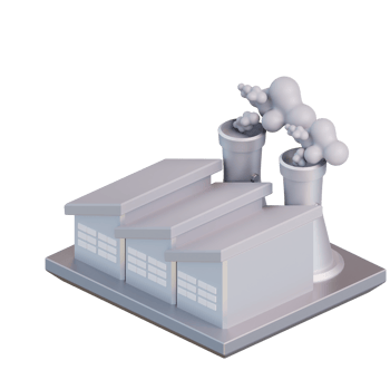 3d illustration of air pollution by factory png