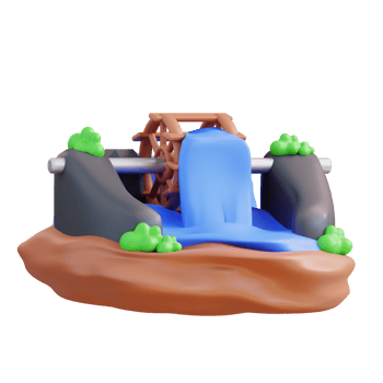 3d illustration of hydroelectric generator png