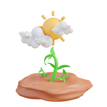 3d illustration of plant growing in the sun png