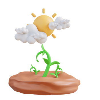 3d illustration of plant growing in the sun png