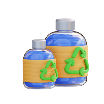 3d illustration of recycled bottles png