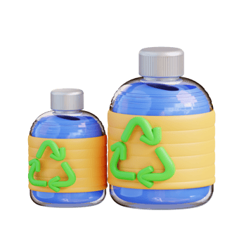 3d illustration of recycled bottles png