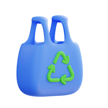 3d illustration of recycling bag png