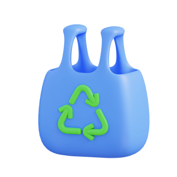 3d illustration of recycling bag png