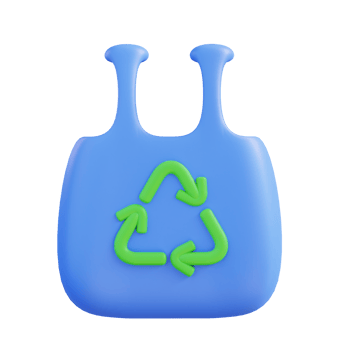 3d illustration of recycling bag png