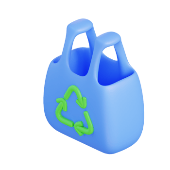 3d illustration of recycling bag png