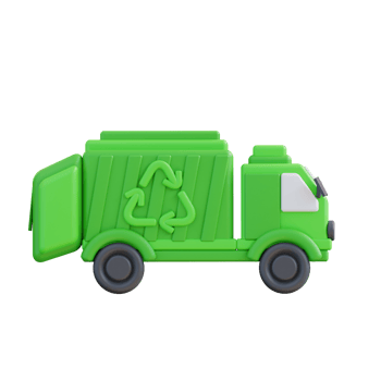 3d illustration of recycling garbage truck png
