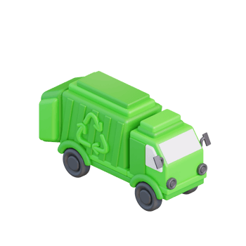 3d illustration of recycling garbage truck png