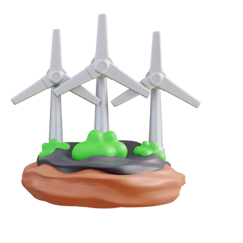 3d illustration of wind power plant png