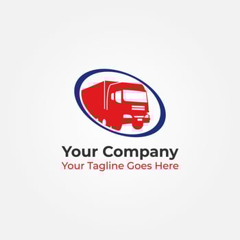 Transport Truck Logo Vector Design inside a circle, this logo is suitable for cargo, shipping and expedition business
