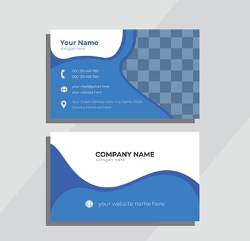 Modern minimalist business card design template. Corporate company visiting card design. vector