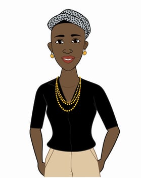 short haired black girl vector