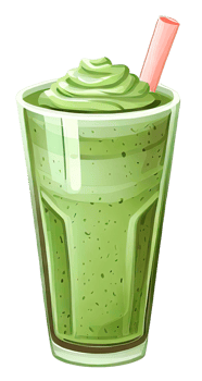 Fresh green smoothie glass with straw isolated. png