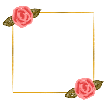 Gold flower frame png