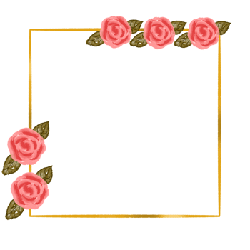 Gold flower frame png