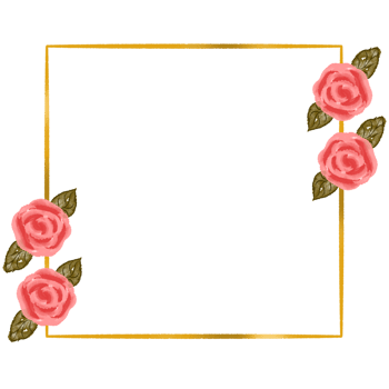 Gold flower frame png