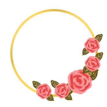 Gold flower frame png