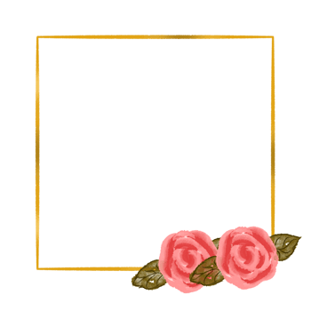 Gold flower frame png