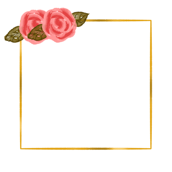 Gold flower frame png