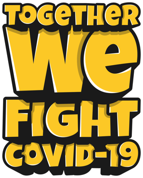 Together We Fight Covid-19, Covid-19 Motivational Typography Quote Design. png