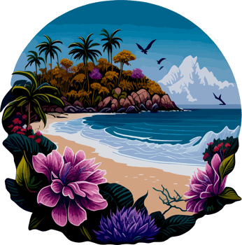Beautiful Beach Sticker with png